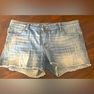 Light wash jean shorts